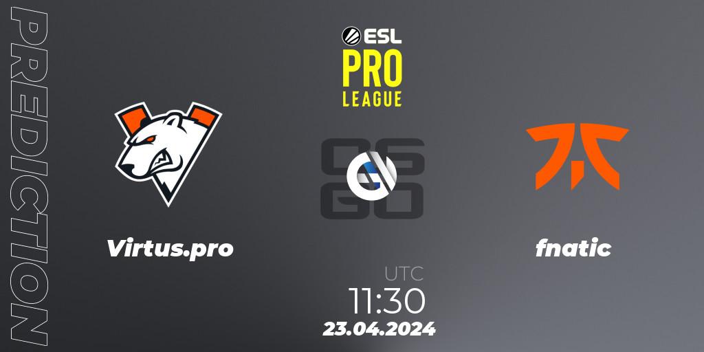 Pronósticos Virtus.pro - fnatic. 23.04.24. ESL Pro League Season 19 - CS2 (CS:GO)
