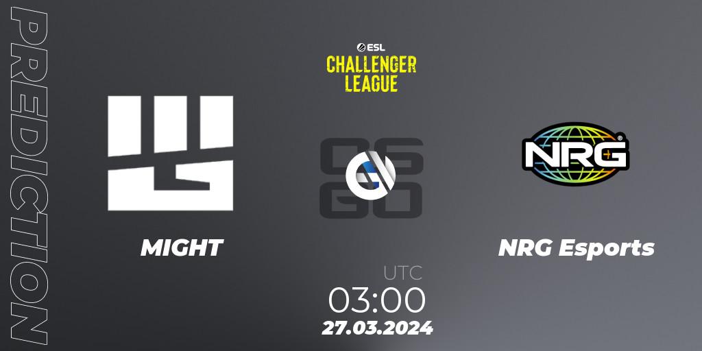 Pronósticos MIGHT - NRG Esports. 27.03.24. ESL Challenger League Season 47: North America - CS2 (CS:GO)