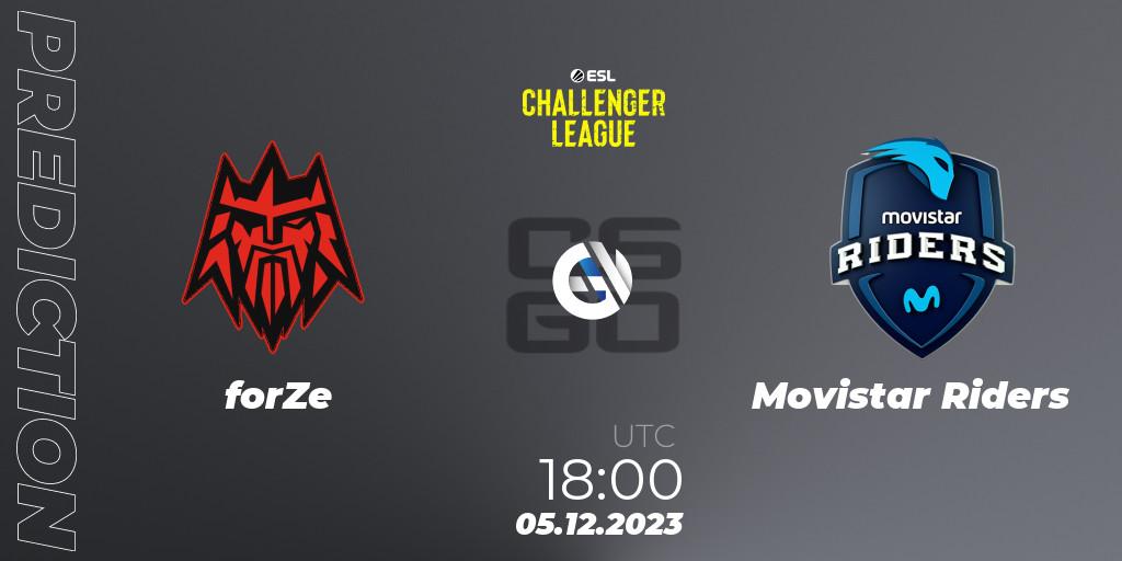Pronósticos forZe - Movistar Riders. 05.12.23. ESL Challenger League Season 46: Europe - CS2 (CS:GO)
