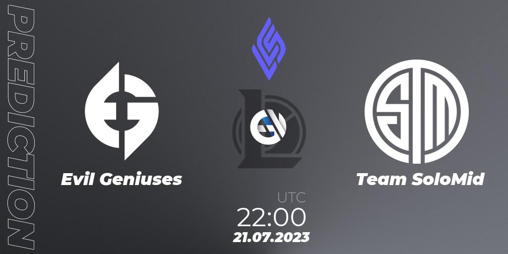 Pronósticos Evil Geniuses - Team SoloMid. 21.07.23. LCS Summer 2023 - Group Stage - LoL