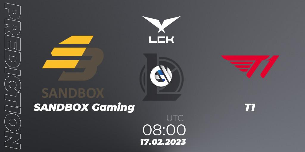 Pronósticos SANDBOX Gaming - T1. 17.02.23. LCK Spring 2023 - Group Stage - LoL