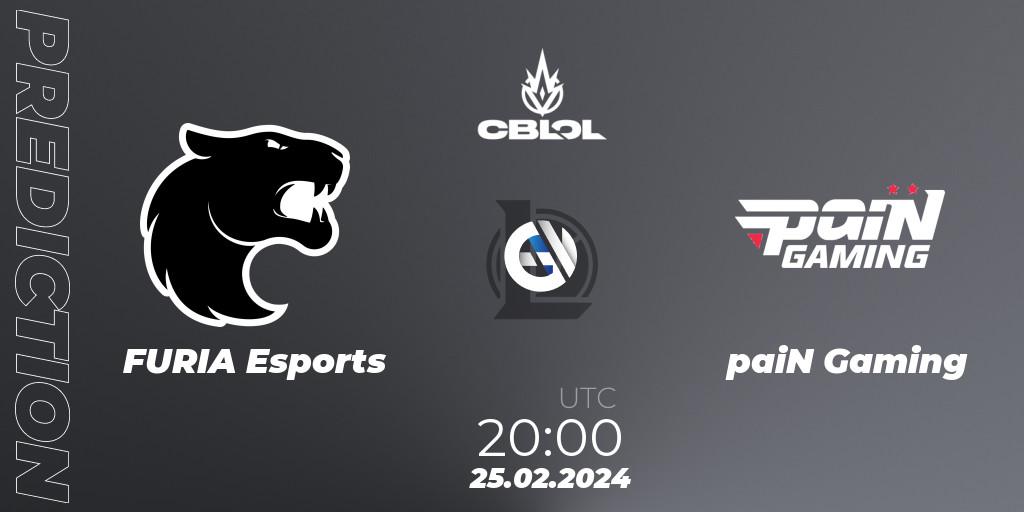 Pronósticos FURIA Esports - paiN Gaming. 25.02.24. CBLOL Split 1 2024 - Group Stage - LoL