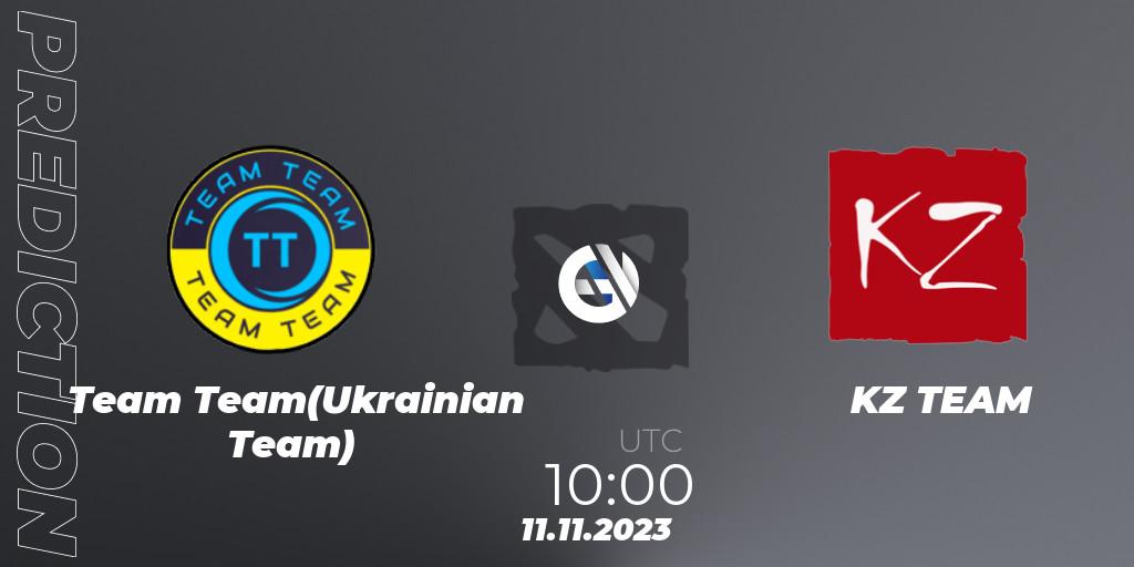 Pronósticos Team Team(Ukrainian Team) - KZ TEAM. 26.11.23. European Pro League Season 14 - Dota 2