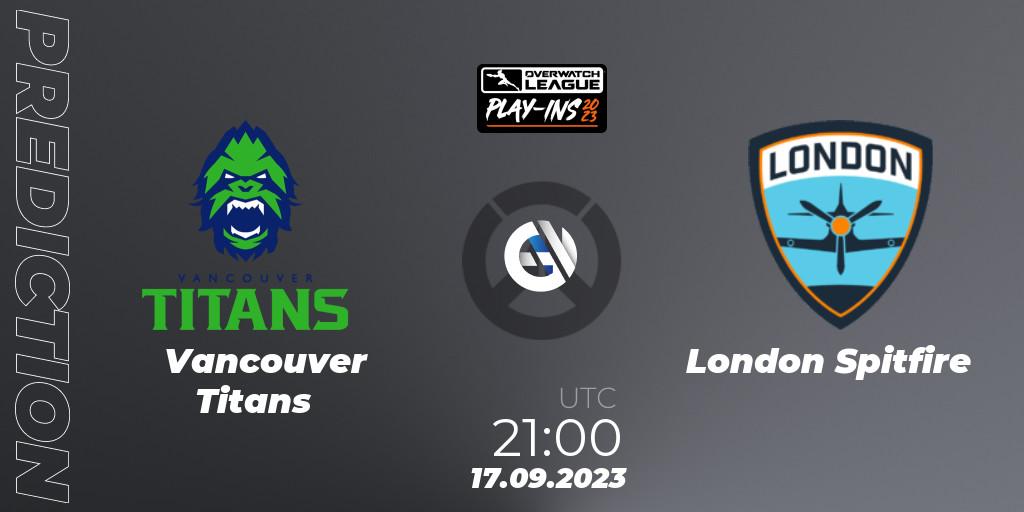 Pronósticos Vancouver Titans - London Spitfire. 17.09.23. Overwatch League 2023 - Play-Ins - Overwatch