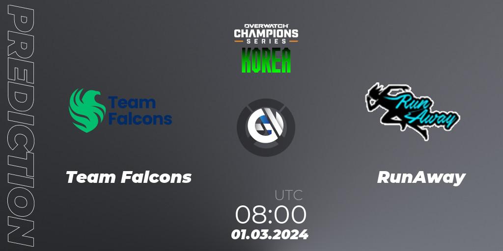 Pronósticos Team Falcons - RunAway. 01.03.24. Overwatch Champions Series 2024 - Stage 1 Korea - Overwatch