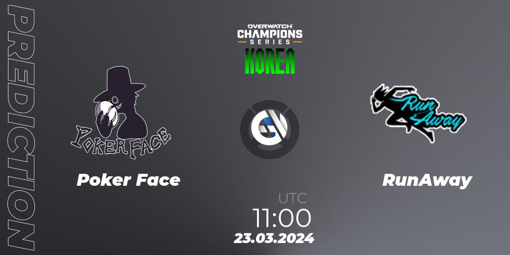 Pronósticos Poker Face - RunAway. 23.03.24. Overwatch Champions Series 2024 - Stage 1 Korea - Overwatch
