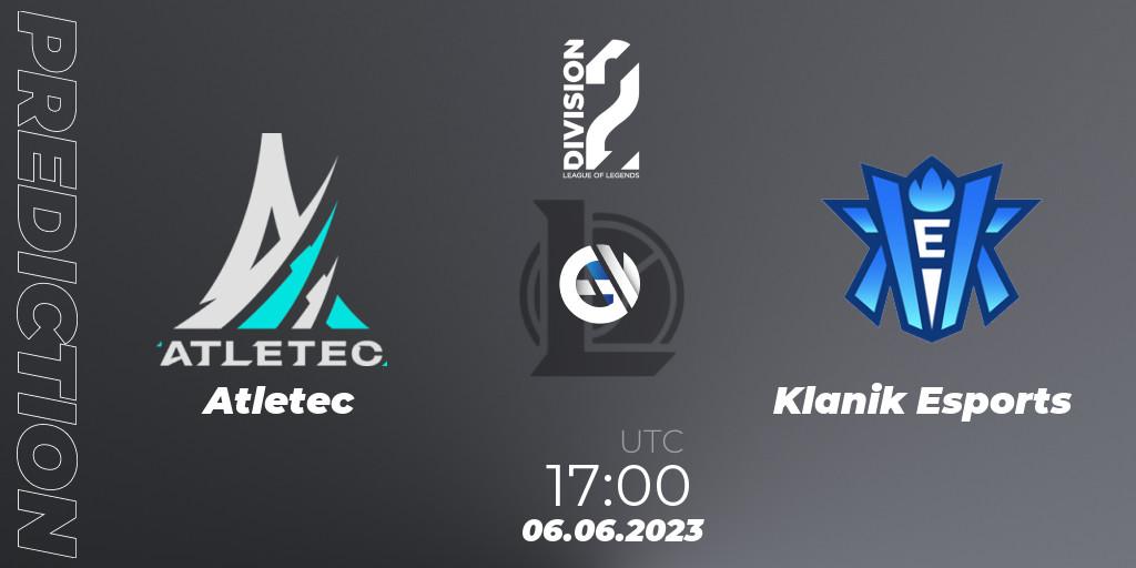 Pronósticos Atletec - Klanik Esports. 06.06.23. LFL Division 2 Summer 2023 - Group Stage - LoL