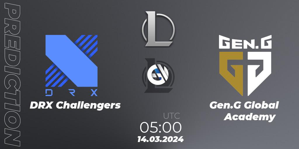 Pronósticos DRX Challengers - Gen.G Global Academy. 14.03.24. LCK Challengers League 2024 Spring - Group Stage - LoL