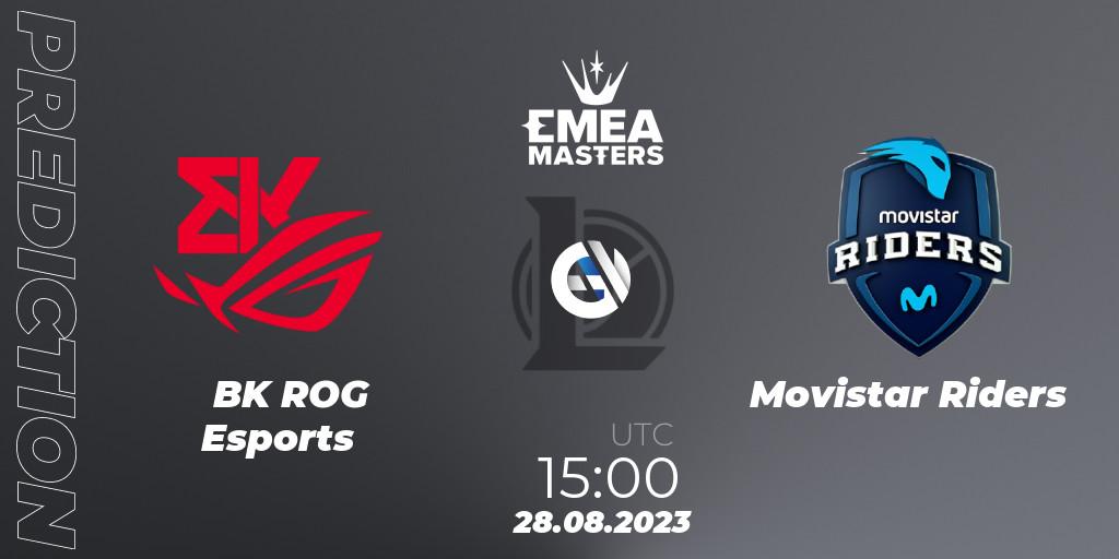 Pronósticos BK ROG Esports - Movistar Riders. 28.08.23. EMEA Masters Summer 2023 - LoL