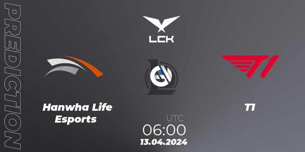 Pronósticos Hanwha Life Esports - T1. 13.04.24. LCK Spring 2024 - Playoffs - LoL