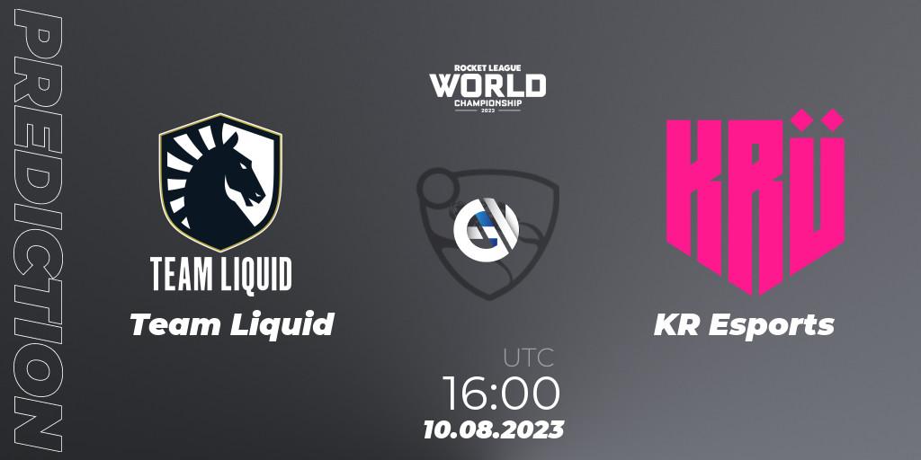 Pronósticos Team Liquid - KRÜ Esports. 10.08.23. Rocket League Championship Series 2022-23 - World Championship Group Stage - Rocket League