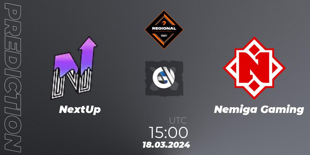 Pronósticos NextUp - Nemiga Gaming. 27.03.24. RES Regional Series: EU #1 - Dota 2