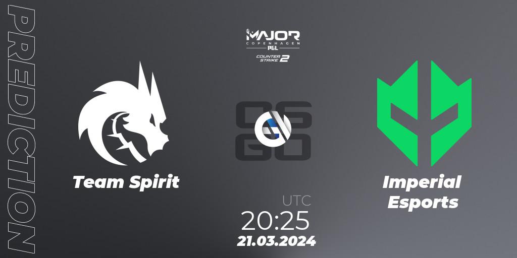 Pronósticos Team Spirit - Imperial Esports. 21.03.24. PGL CS2 Major Copenhagen 2024 - CS2 (CS:GO)