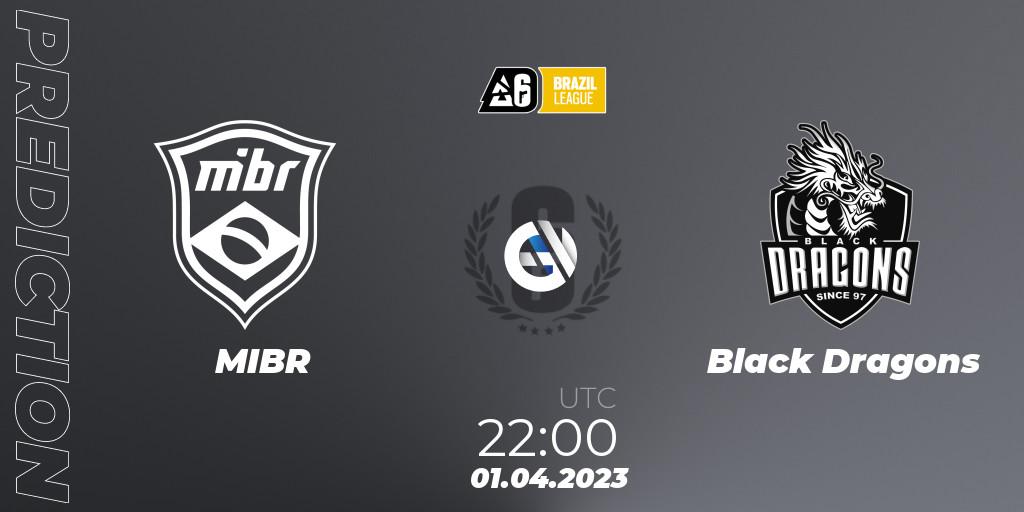Pronósticos MIBR - Black Dragons. 01.04.23. Brazil League 2023 - Stage 1 - Rainbow Six