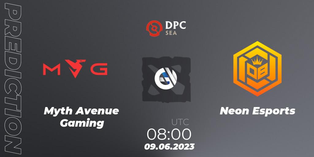 Pronósticos Myth Avenue Gaming - Neon Esports. 09.06.23. DPC 2023 Tour 3: SEA Division II (Lower) - Dota 2