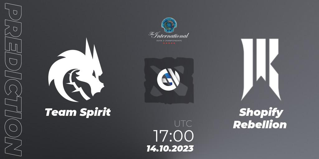Pronósticos Team Spirit - Shopify Rebellion. 14.10.23. The International 2023 - Group Stage - Dota 2