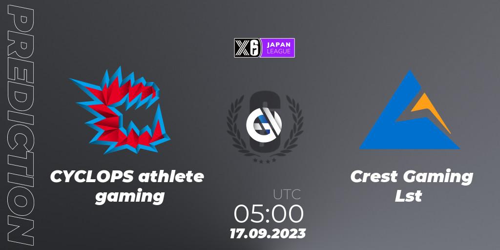Pronósticos CYCLOPS athlete gaming - Crest Gaming Lst. 17.09.23. Japan League 2023 - Stage 2 - Rainbow Six