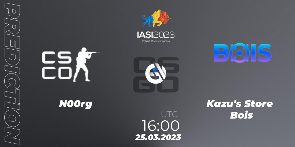 Pronósticos N00rg - Kazu's Store Bois. 25.03.23. IESF World Esports Championship 2023: Spanish Qualifier - CS2 (CS:GO)