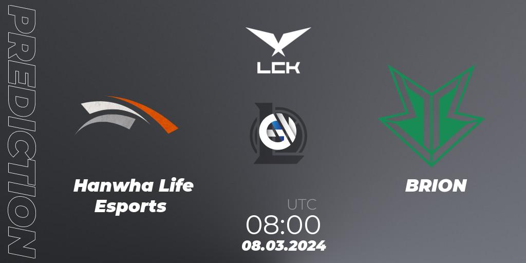 Pronósticos Hanwha Life Esports - BRION. 08.03.24. LCK Spring 2024 - Group Stage - LoL