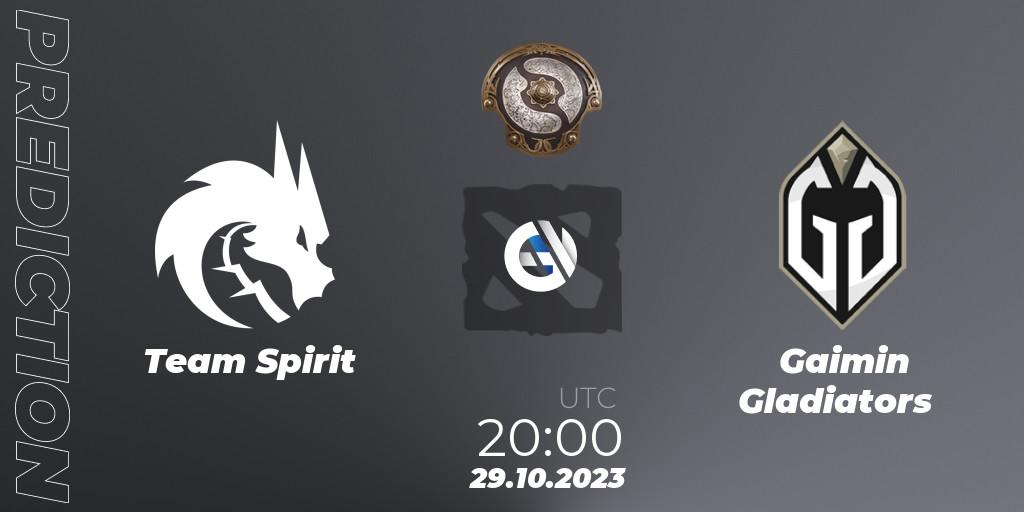 Pronósticos Team Spirit - Gaimin Gladiators. 29.10.23. The International 2023 - Dota 2
