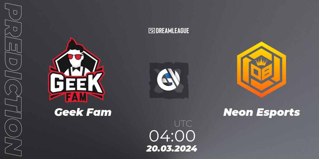 Pronósticos Geek Fam - Neon Esports. 20.03.24. DreamLeague Season 23: Southeast Asia Closed Qualifier - Dota 2
