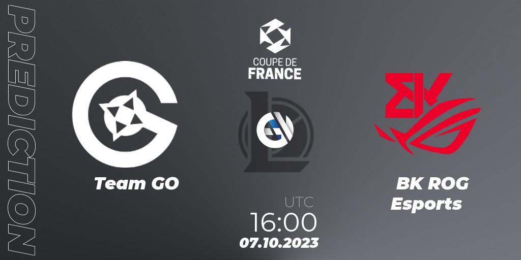 Pronósticos Team GO - BK ROG Esports. 07.10.23. Coupe de France 2023 - LoL
