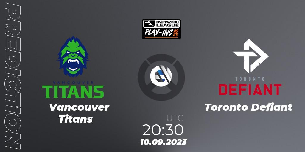 Pronósticos Vancouver Titans - Toronto Defiant. 10.09.23. Overwatch League 2023 - Play-Ins - Overwatch