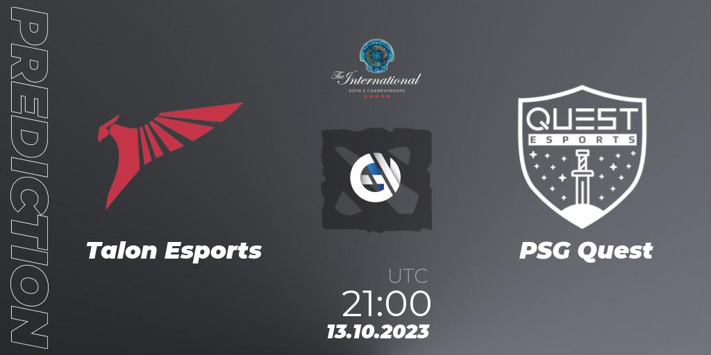 Pronósticos Talon Esports - PSG Quest. 13.10.23. The International 2023 - Group Stage - Dota 2