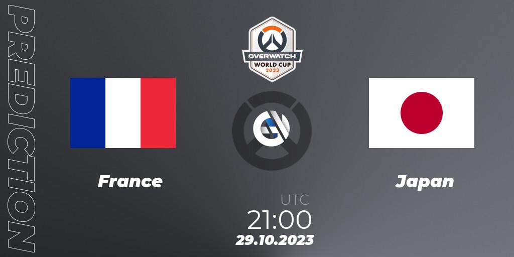 Pronósticos France - Japan. 29.10.23. Overwatch World Cup 2023 - Overwatch