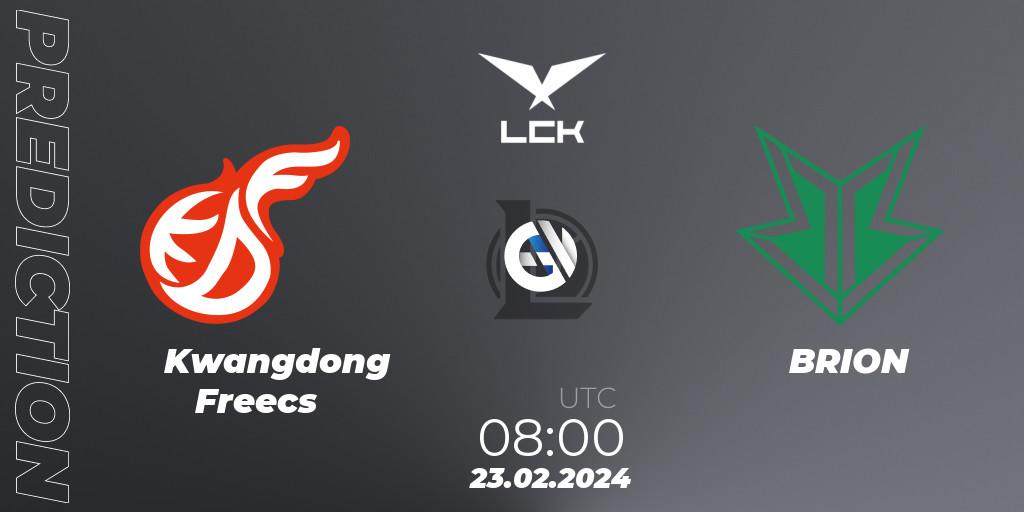 Pronósticos Kwangdong Freecs - BRION. 23.02.24. LCK Spring 2024 - Group Stage - LoL
