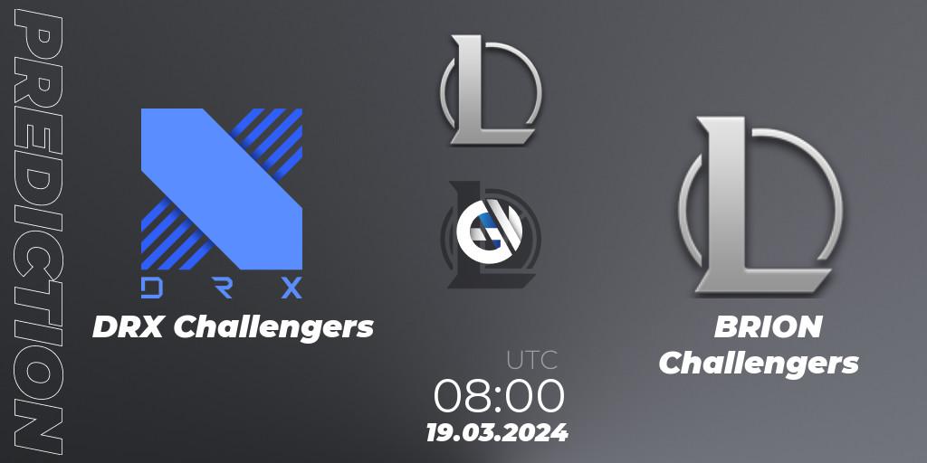 Pronósticos DRX Challengers - BRION Challengers. 19.03.24. LCK Challengers League 2024 Spring - Group Stage - LoL