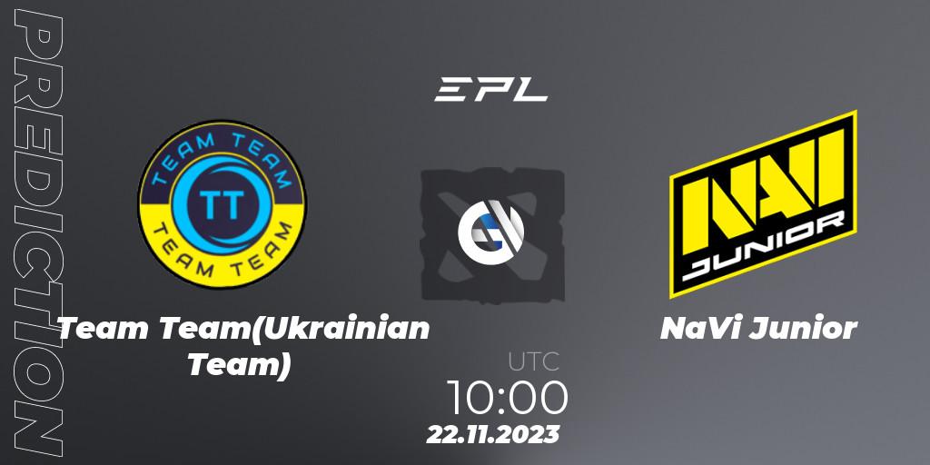 Pronósticos Team Team(Ukrainian Team) - NaVi Junior. 22.11.23. European Pro League Season 14 - Dota 2