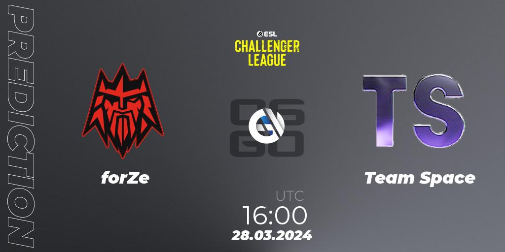 Pronósticos forZe - Team Space. 28.03.24. ESL Challenger League Season 47: Europe - CS2 (CS:GO)