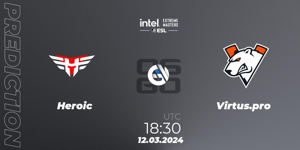 Pronósticos Heroic - Virtus.pro. 12.03.24. Intel Extreme Masters Dallas 2024: European Closed Qualifier - CS2 (CS:GO)