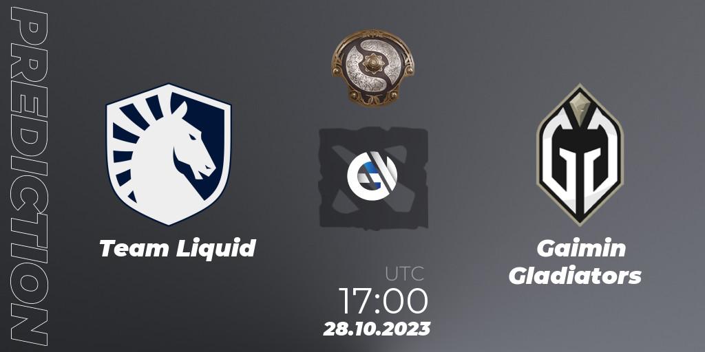 Pronósticos Team Liquid - Gaimin Gladiators. 28.10.23. The International 2023 - Dota 2