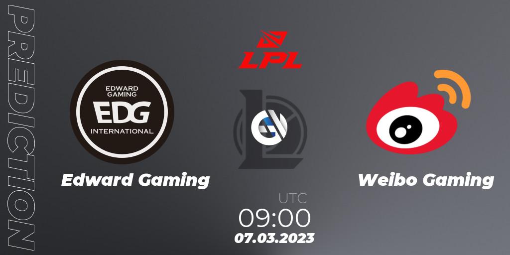Pronósticos Edward Gaming - Weibo Gaming. 07.03.23. LPL Spring 2023 - Group Stage - LoL