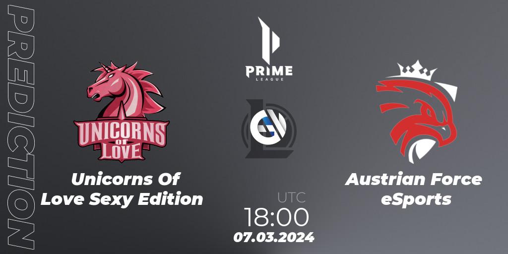 Pronósticos Unicorns Of Love Sexy Edition - Austrian Force eSports. 07.03.24. Prime League Spring 2024 - Group Stage - LoL