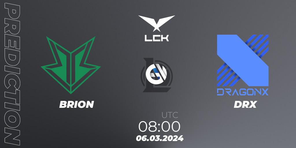 Pronósticos BRION - DRX. 06.03.24. LCK Spring 2024 - Group Stage - LoL