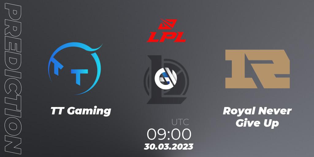 Pronósticos TT Gaming - Royal Never Give Up. 30.03.23. LPL Spring 2023 - Playoffs - LoL