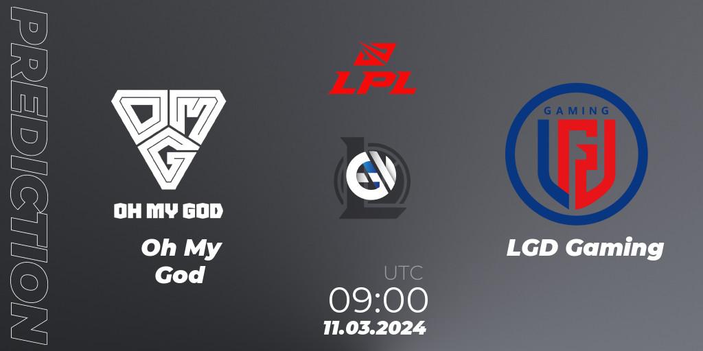 Pronósticos Oh My God - LGD Gaming. 11.03.24. LPL Spring 2024 - Group Stage - LoL