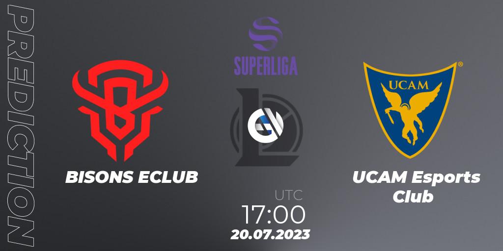 Pronósticos BISONS ECLUB - UCAM Esports Club. 20.07.23. Superliga Summer 2023 - Group Stage - LoL