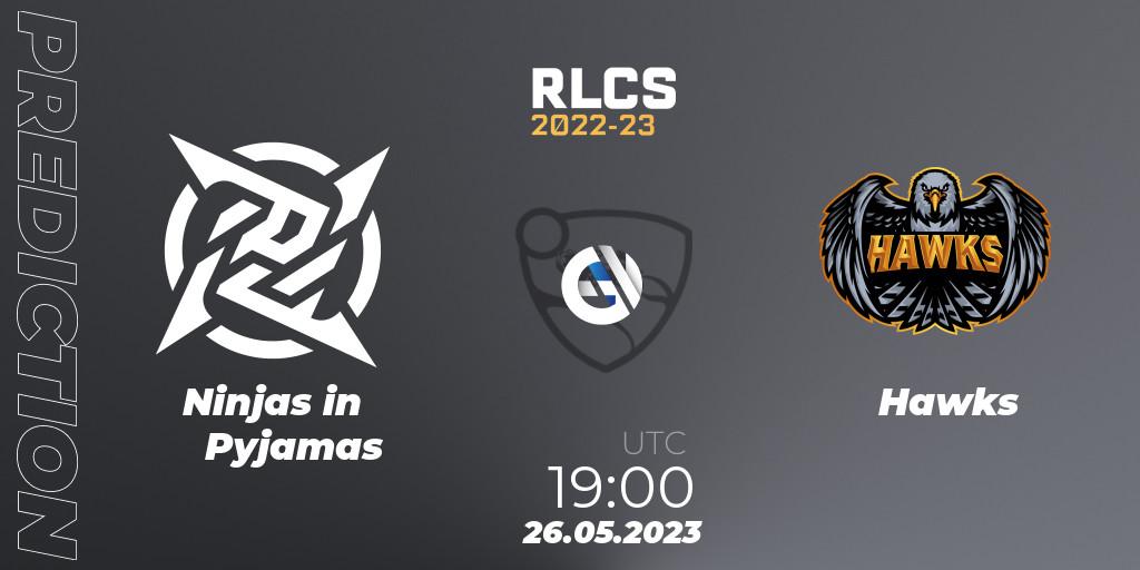 Pronósticos Ninjas in Pyjamas - Hawks. 26.05.23. RLCS 2022-23 - Spring: South America Regional 2 - Spring Cup - Rocket League
