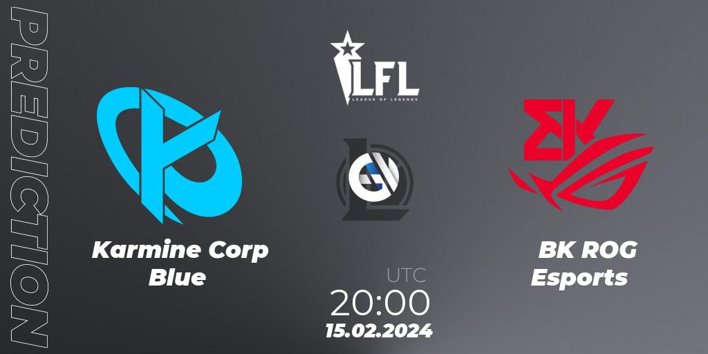 Pronósticos Karmine Corp Blue - BK ROG Esports. 15.02.24. LFL Spring 2024 - LoL